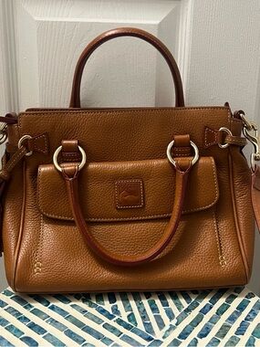 Like New! Dooney & Bourke Saddle Brown Pebble Leather Satchel